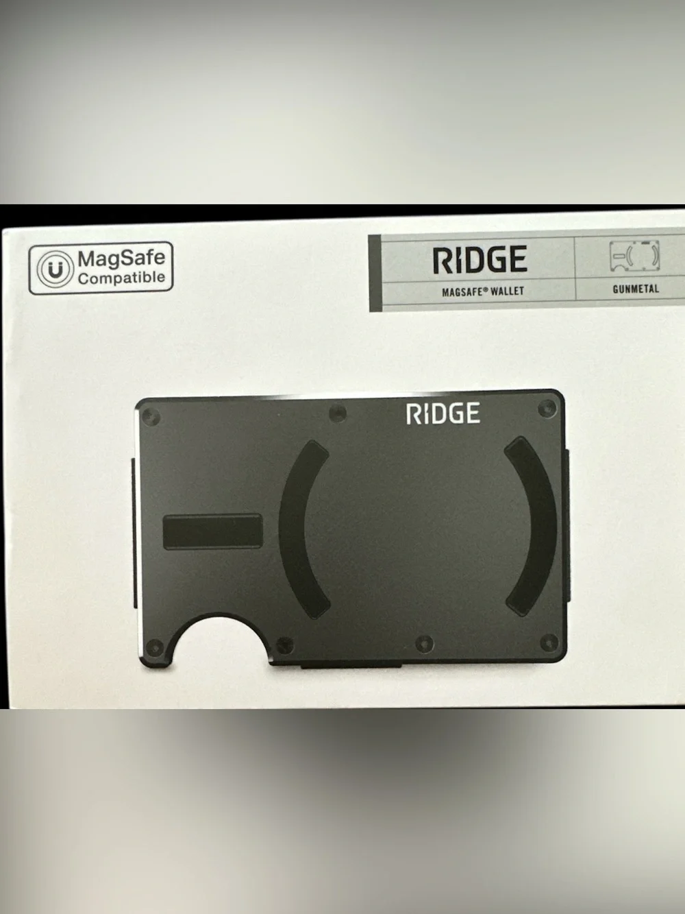 The Ridge Wallet - Gunmetal MagSafe Wallet Cash Strap